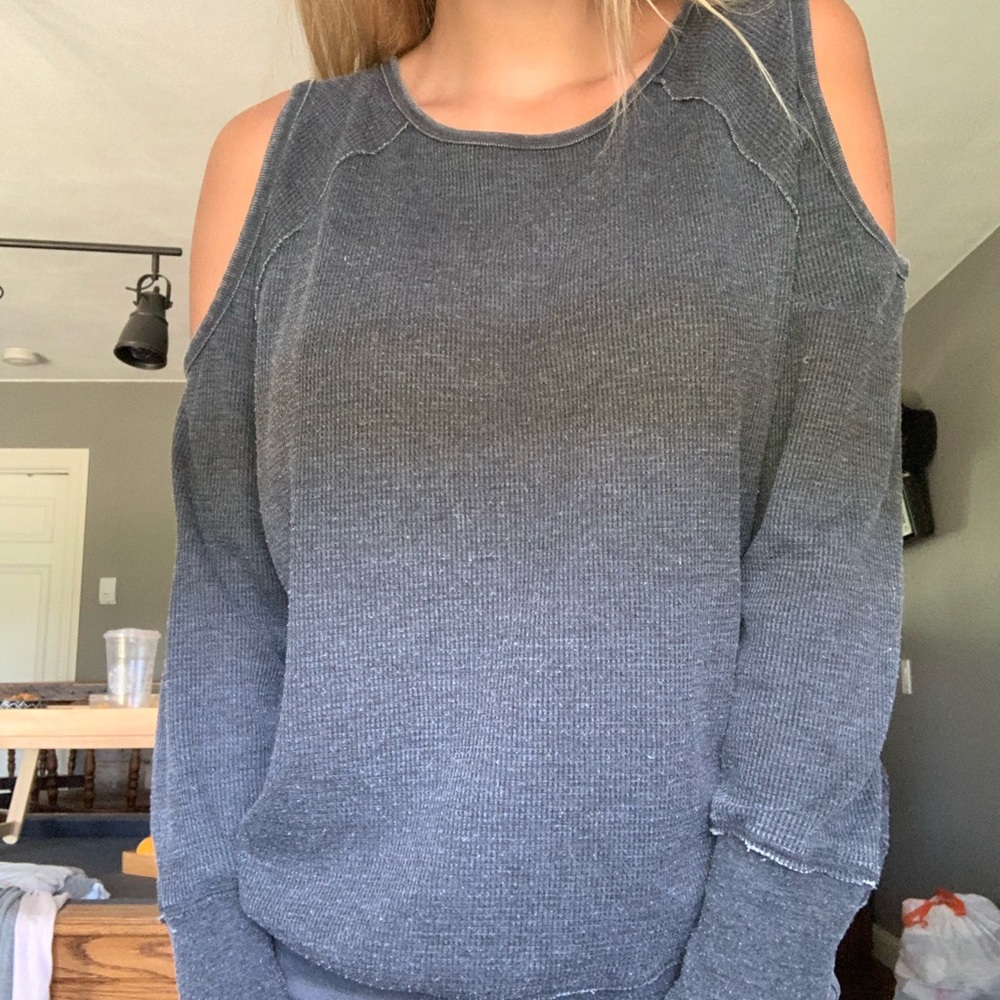 Cold shoulder sweater